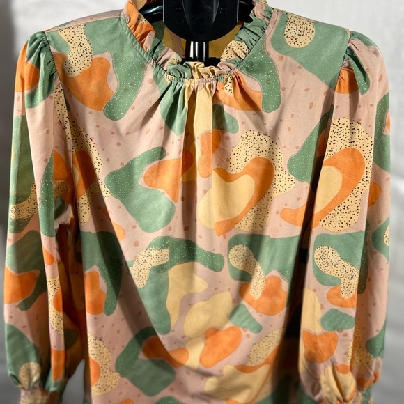 JODIFL Pink and Orange Ruffled Blouse - Picture 4 of 4